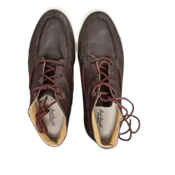 Converse Shoes Mens 8.5 Sneakers Jack Purcell Boat Mid Leather Brown Womens 10 - Picture 7 of 15